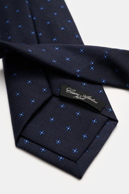 Cesare Attolini Krawatte 'Ventaglio' navy/blau gemustert