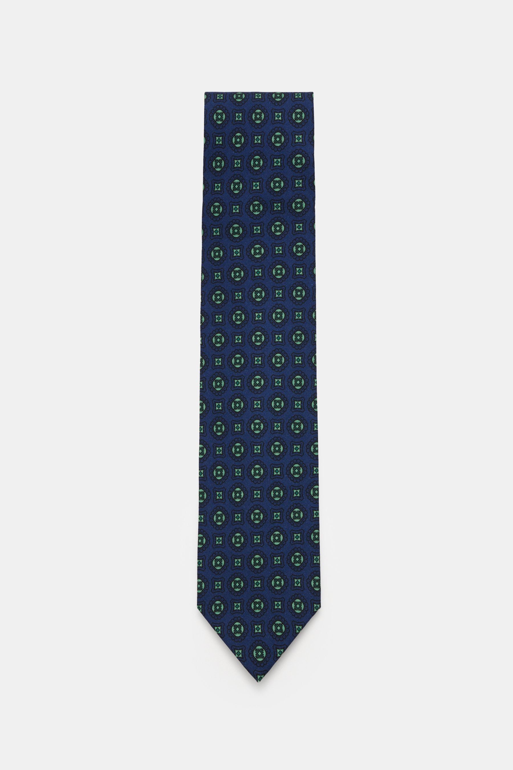 Cesare Attolini Seidenkrawatte 'Ventaglio' navy/blau gemustert