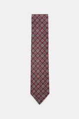 Cesare Attolini Seidenkrawatte 'Ventaglio' bordeaux/navy/orange gemustert