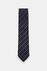 Borrelli Krawatte navy/silbergrau gepunktet