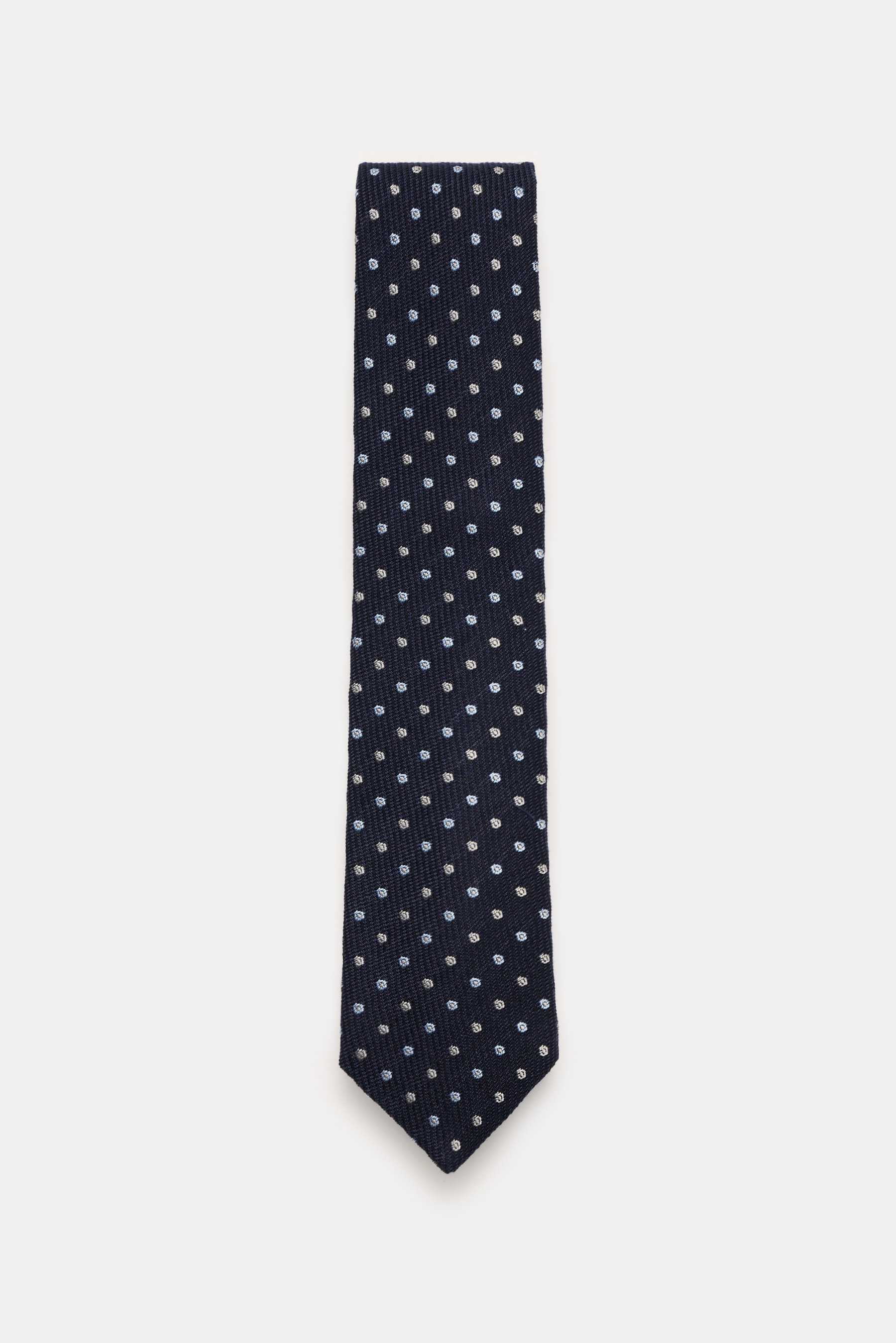Borrelli Krawatte navy/hellblau/creme gepunktet