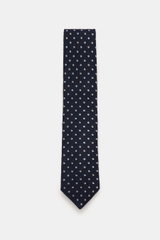 Borrelli Krawatte navy/hellblau/creme gepunktet