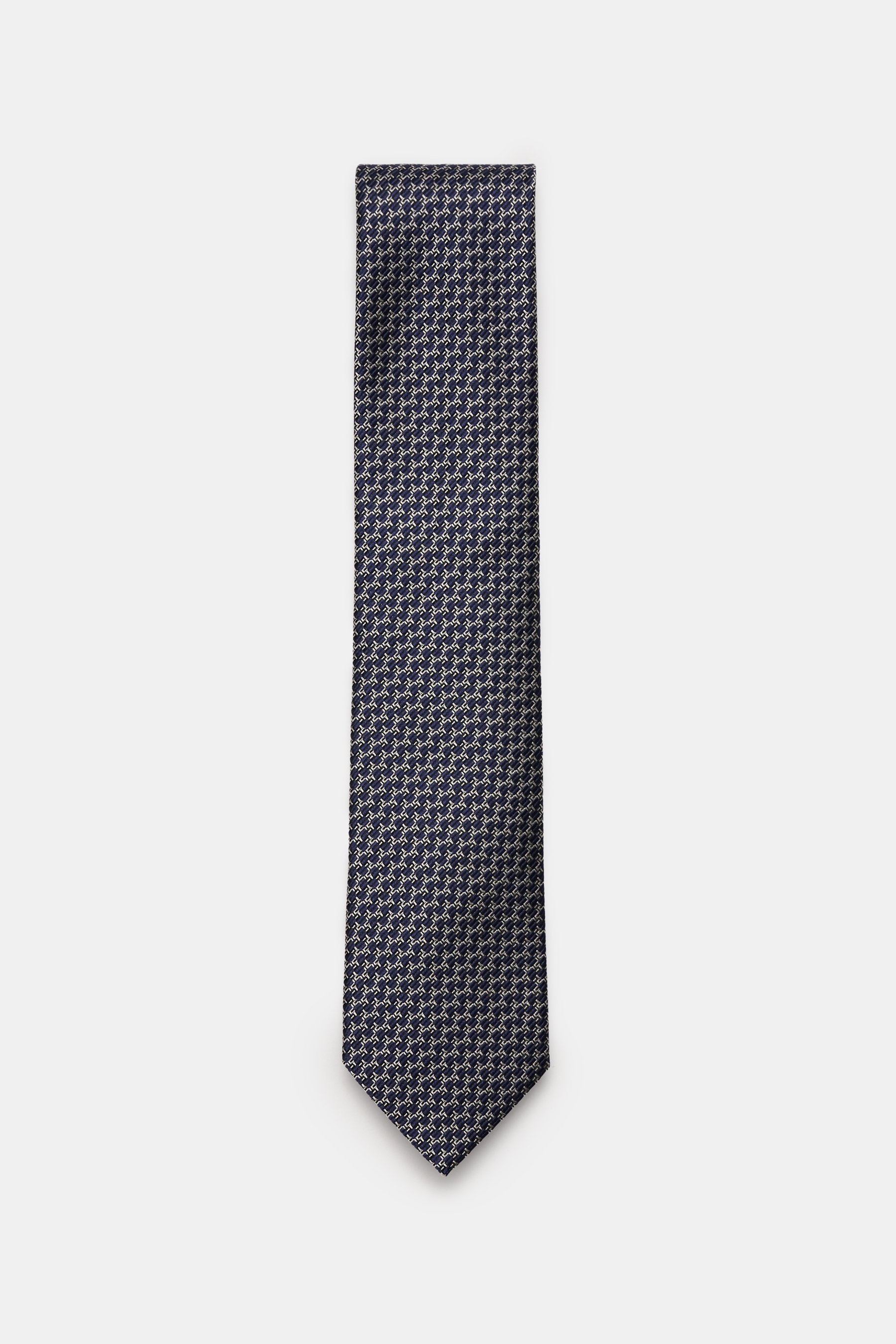 Zegna Seidenkrawatte navy/hellgrau/schwarz gemustert