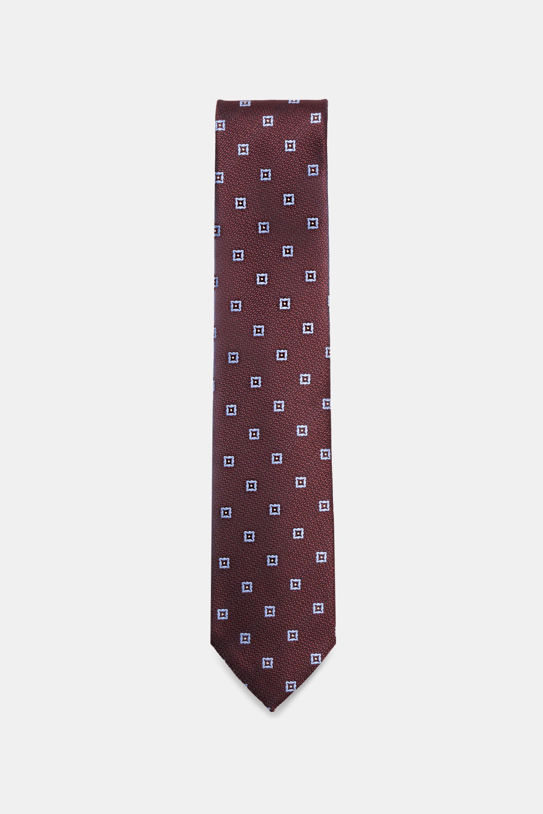 Zegna Seidenkrawatte bordeaux/rauchblau gemustert
