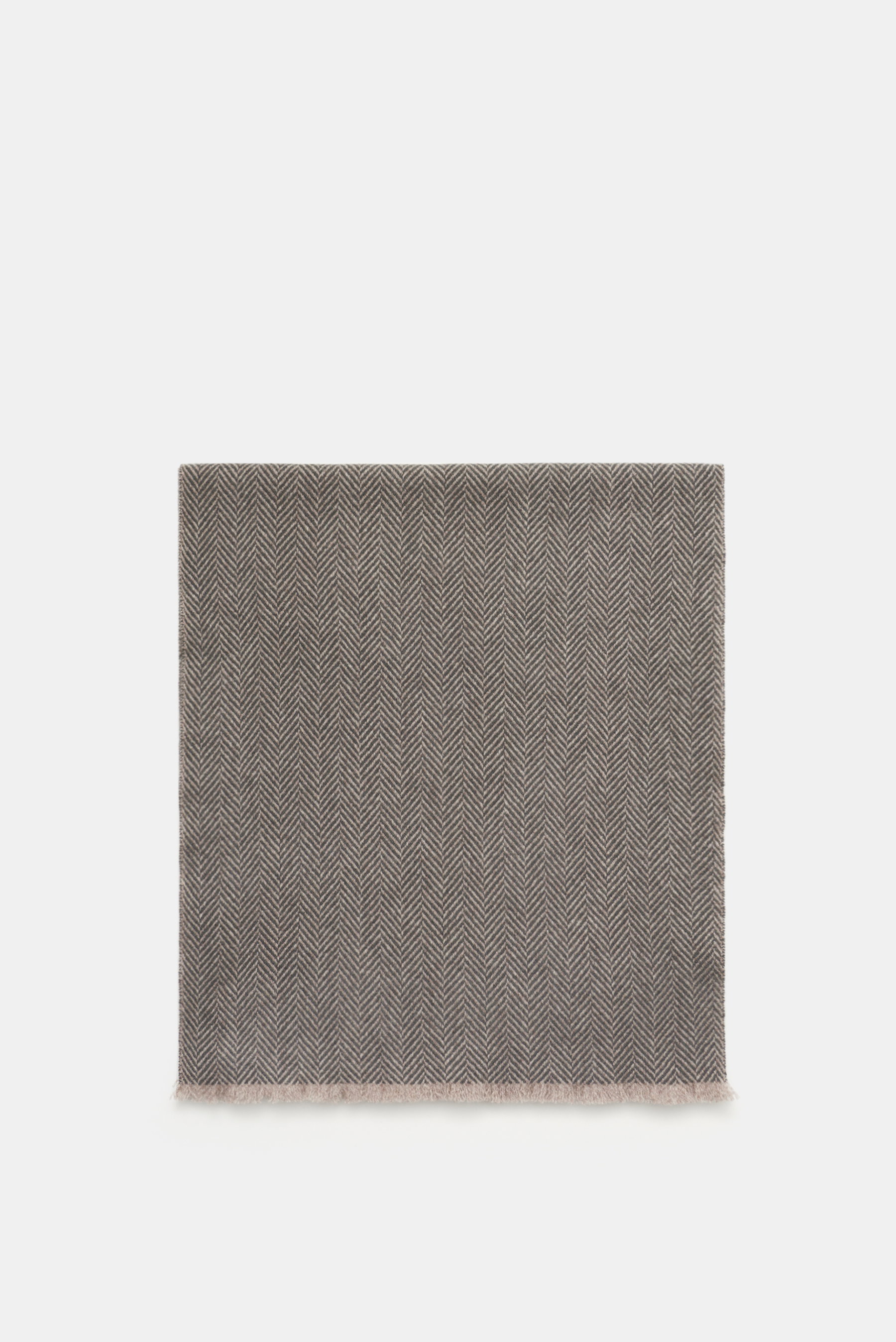 Fedeli Cashmere scarf dark grey/beige