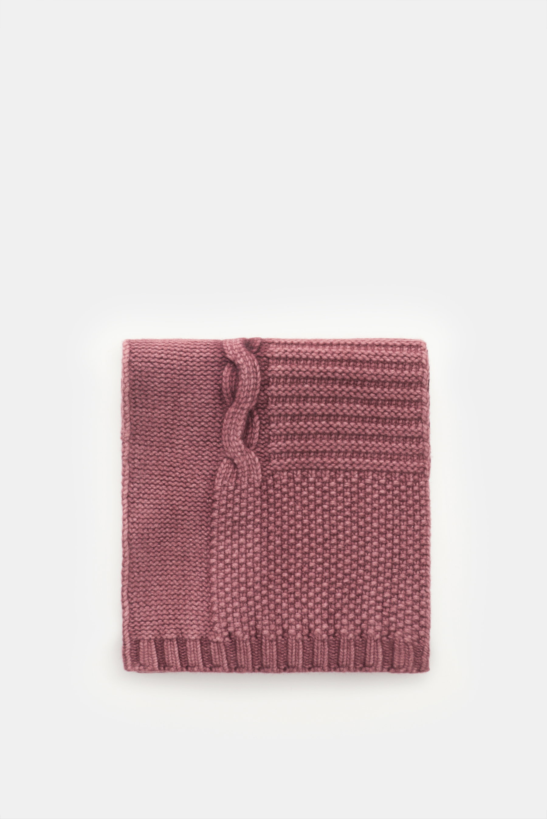Weber+Weber Merino Schal 'Vintage Merino Patch' bordeaux/altrosa