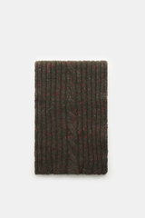 04651/ A trip in a bag Schal dark olive/rot meliert