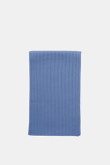 Alt tag (125 characters max):  
Folded von Braun Cashmere scarf blue mottled in classic rib knit, photographed from above on a plain background.

Additional description:  
<p>This timeless VON BRAUN scarf made of pure Mongolian cashmere in distinctive rib