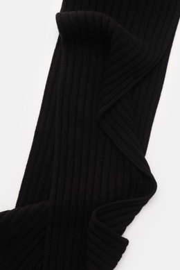 von Braun Cashmere Schal schwarz in klassischem Rippstrick-Design, aus reinem mongolischem Cashmere, weich, feines Strickbild, flach fotografiert