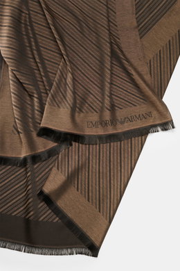Emporio Armani Scarf grey-brown/black striped
