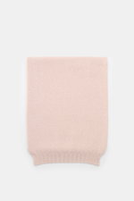 04651/ A trip in a bag Schal 'Mouline Scarf' rosé meliert, weich, Woll-Cashmere-Mix, Rippstrick-Kanten, ca. 170x34 cm, flach liegend von oben.