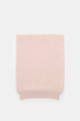 04651/ A trip in a bag Schal 'Mouline Scarf' rosé meliert, weich, Woll-Cashmere-Mix, Rippstrick-Kanten, ca. 170x34 cm, flach liegend von oben.