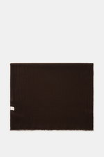 19 Andrea’s 47 Cashmere Schal dunkelbraun, von oben fotografiert, reiner Cashmere, sehr weicher Griff, schmaler Fransensaum, Maße ca. 192x61 cm