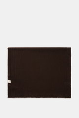 19 Andrea’s 47 Cashmere Schal dunkelbraun, von oben fotografiert, reiner Cashmere, sehr weicher Griff, schmaler Fransensaum, Maße ca. 192x61 cm