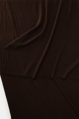 19 Andrea’s 47 Cashmere Schal dunkelbraun in Nahaufnahme von oben, reiner Cashmere, sehr weicher Griff, schmaler Fransensaum, Maße ca. 192x61 cm