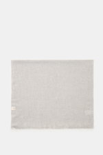 Top-down view of andrea's 1947 Cashmere scarf light grey melange, pure cashmere, very soft touch, fine lightweight, narrow fringed edge, approx. 198x62 cm.