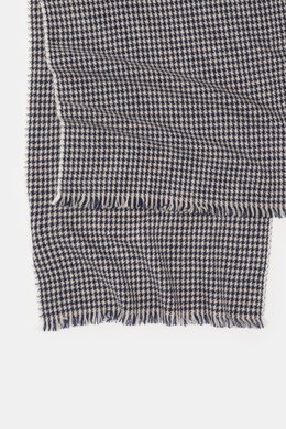 19 Andrea’s 47 Cashmere Schal navy/beige gemustert