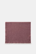 Top-down view of Brunello Cucinelli Cashmere scarf grey/bordeaux patterned, featuring a classic herringbone weave and narrow fringe edge.

Description: <p>Quiet-luxury label BRUNELLO CUCINELLI is known for its elegant, timeless cashmere creations – like t