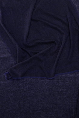 Altea Cashmere scarf navy shown from above, pure cashmere, very soft feel, fine lightweight quality, narrow fringed edge, approx. 192 cm x 65 cm.