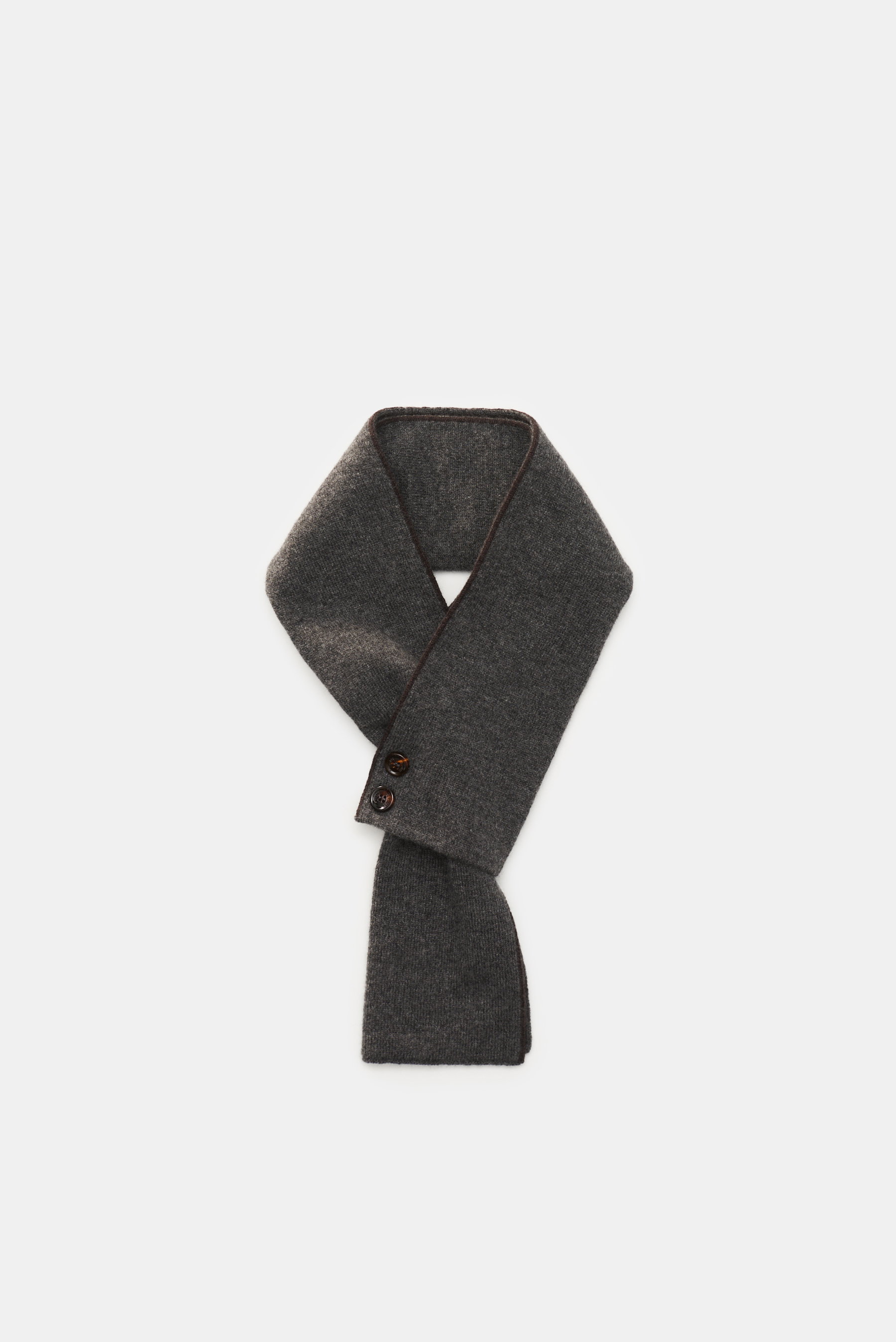 Moorer Cashmere Schal dunkelgrau/dunkelbraun