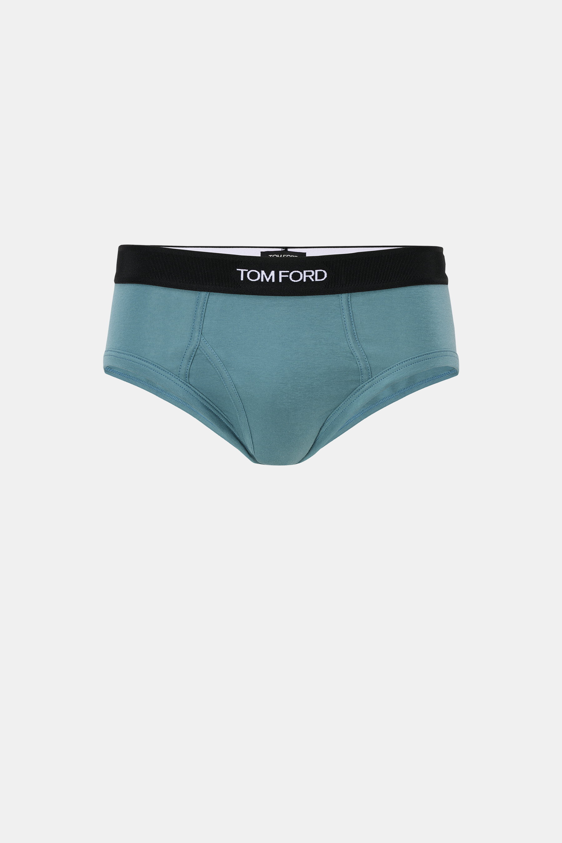 Tom Ford Sport Slip petrol, frontal fotografiert, aus elastischer Baumwolle mit weichem Griff, Slim Fit, elastischem Bund und seitlichem Eingriff.