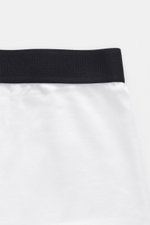 Tom Ford Boxershorts 2er-Set weiß, sportlich, schlicht, luxuriös, Slim Fit, elastische Baumwolle, seitlicher Eingriff, Bund mit TOM FORD-Stitching, Nahaufnahme von oben.