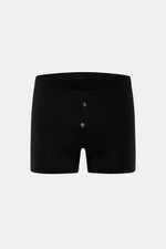 Front view of Stefan Brandt Boxershorts 'Bari' schwarz in black, slim fit with elastic waistband and buttoned side fly. <p>Komfort im Alltag: Die Boxershorts von STEFAN BRANDT aus weicher Baumwolle bieten ein angenehmes Tragegefühl für jeden Tag.</p>
<ul>