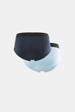Tom Ford Sport Slips 2er-Set navy/hellblau, sportlich, schlicht, luxuriös, Slim Fit, elastischer Bund mit TOM FORD-Stitching, seitlicher Eingriff, Rückansicht.