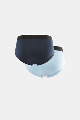 Tom Ford Sport Slips 2er-Set navy/hellblau, sportlich, schlicht, luxuriös, Slim Fit, elastischer Bund mit TOM FORD-Stitching, seitlicher Eingriff, Rückansicht.