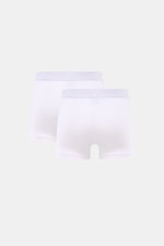 Rückansicht der sportlich-schlichten Tom Ford Boxershorts 2er-Set weiß aus reiner Baumwolle mit elastischem Bund und seitlichem Eingriff.