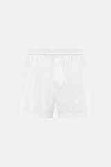 Tom Ford Boxershorts weiß, frontale Nahaufnahme, sportlich, Slim Fit, elastischer Bund, seitlicher Eingriff, reine Baumwolle, glatter Griff.