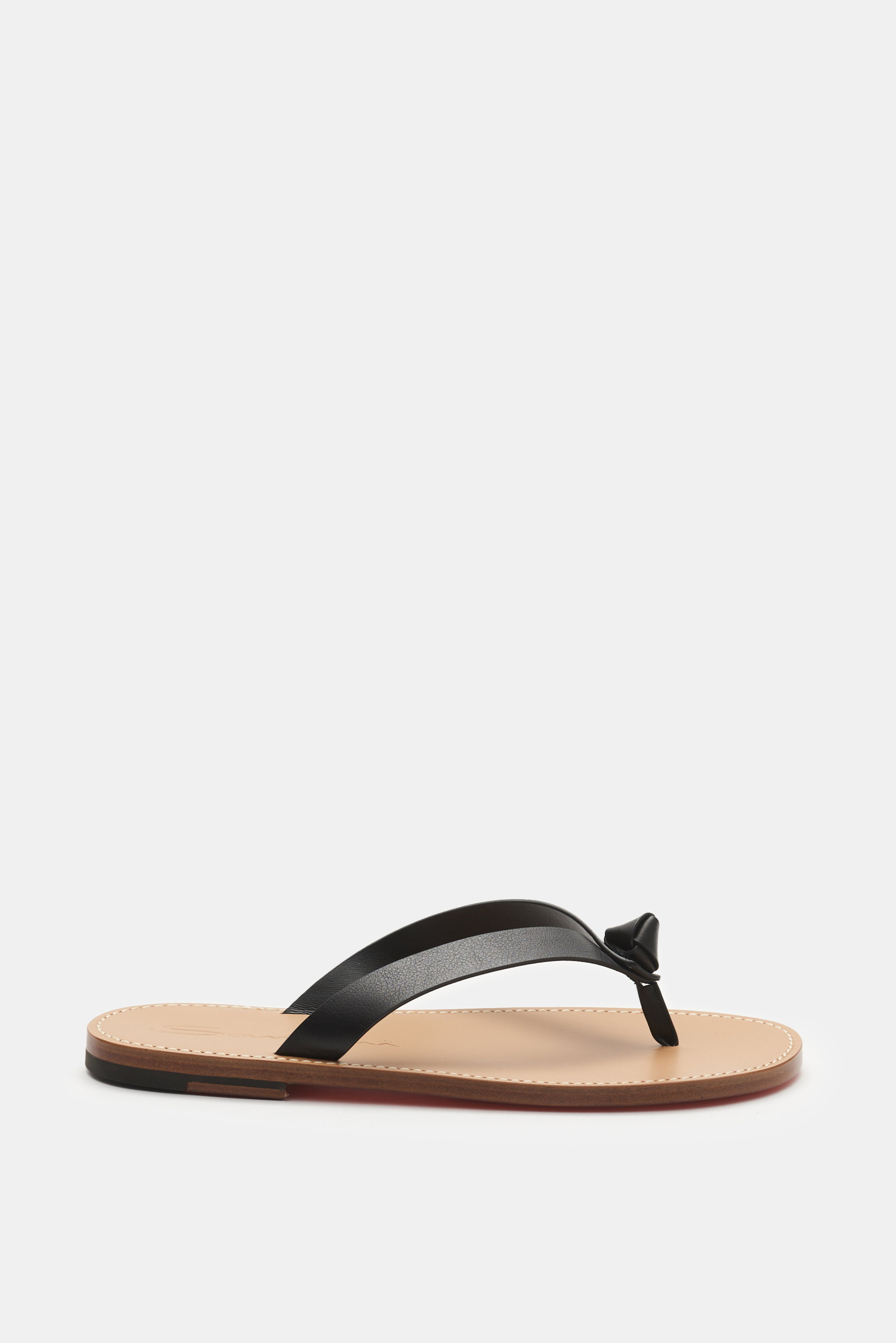 Santoni Leder Zehentrenner schwarz