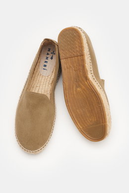 Manebí Espadrilles 'Suede Flat' grey-green