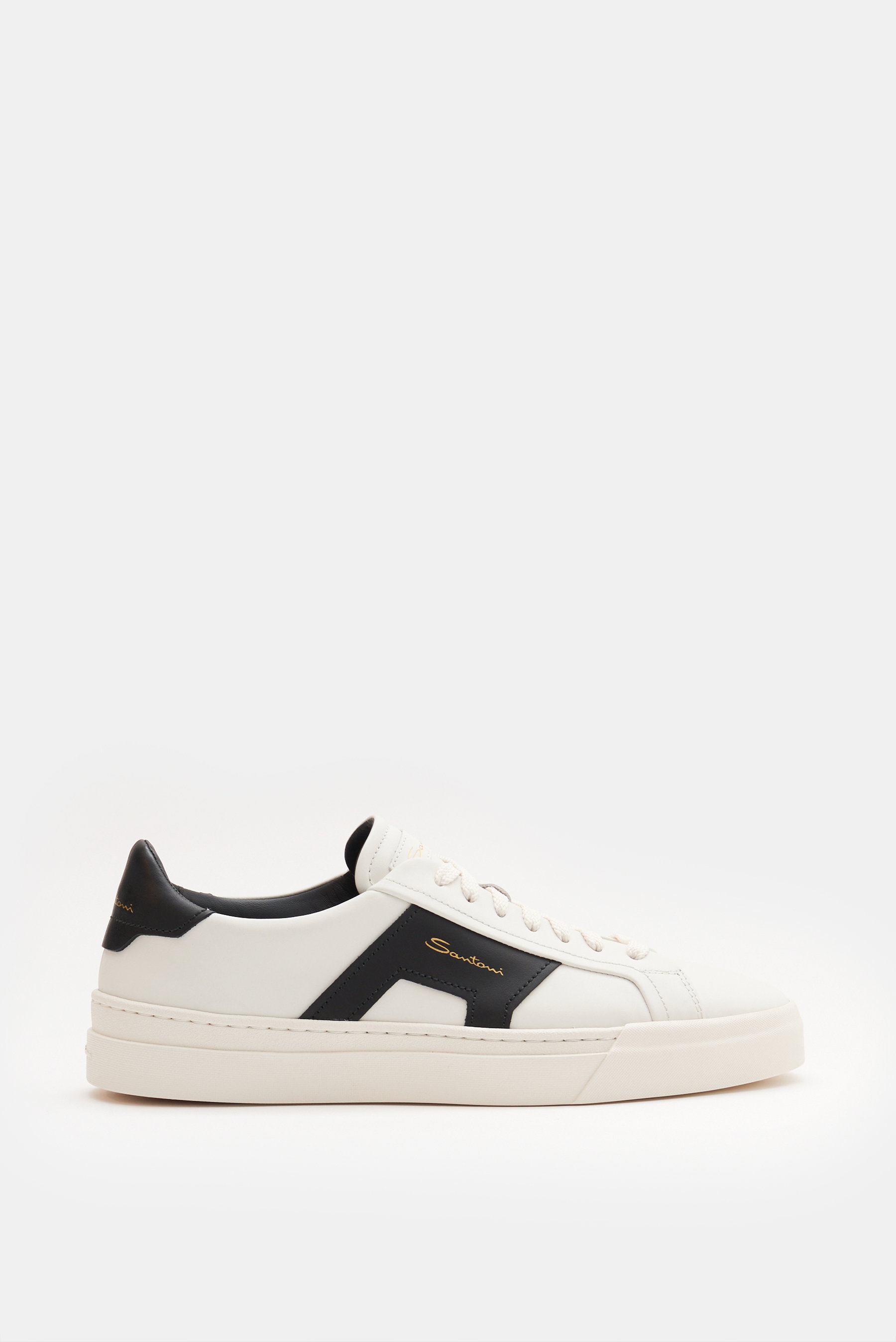 Santoni Sneaker 'Double Buckle' weiß/schwarz