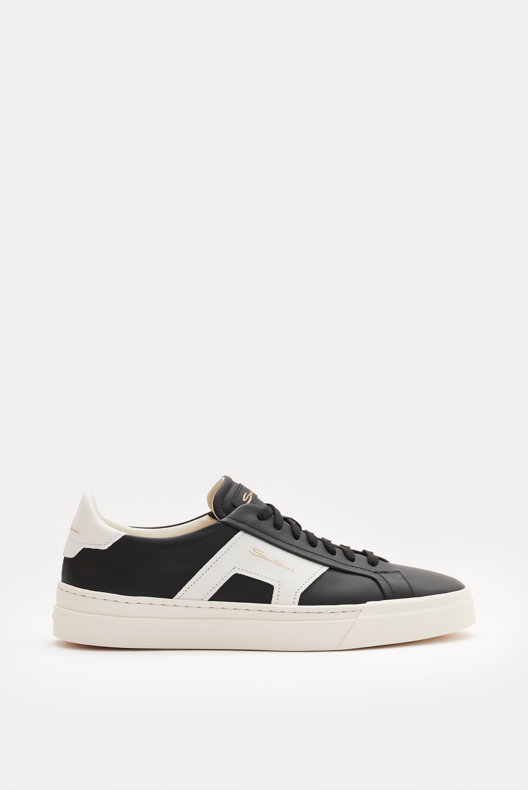 Santoni Sneaker 'Double Buckle' schwarz/weiß