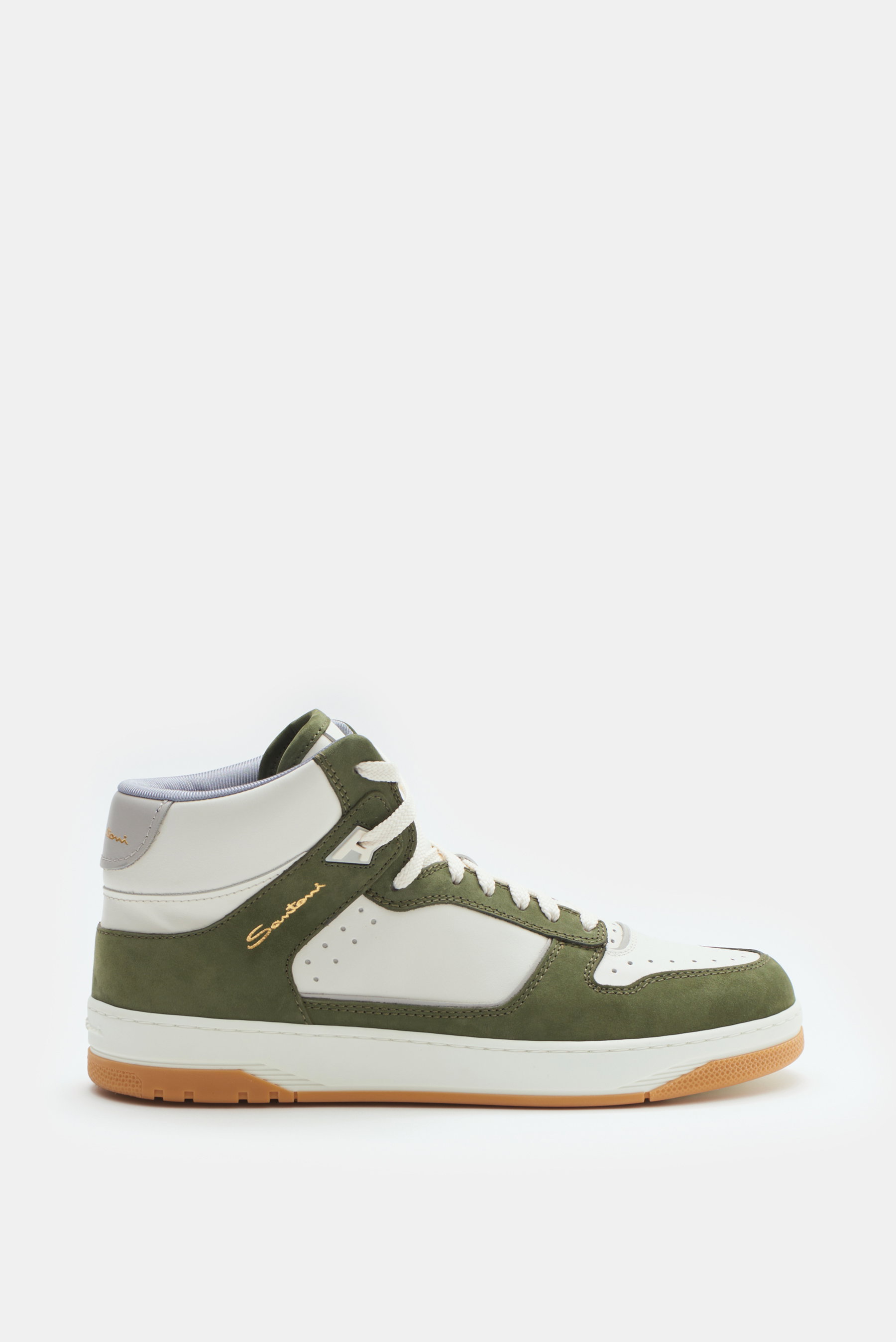 Santoni High Top Sneaker weiß/oliv