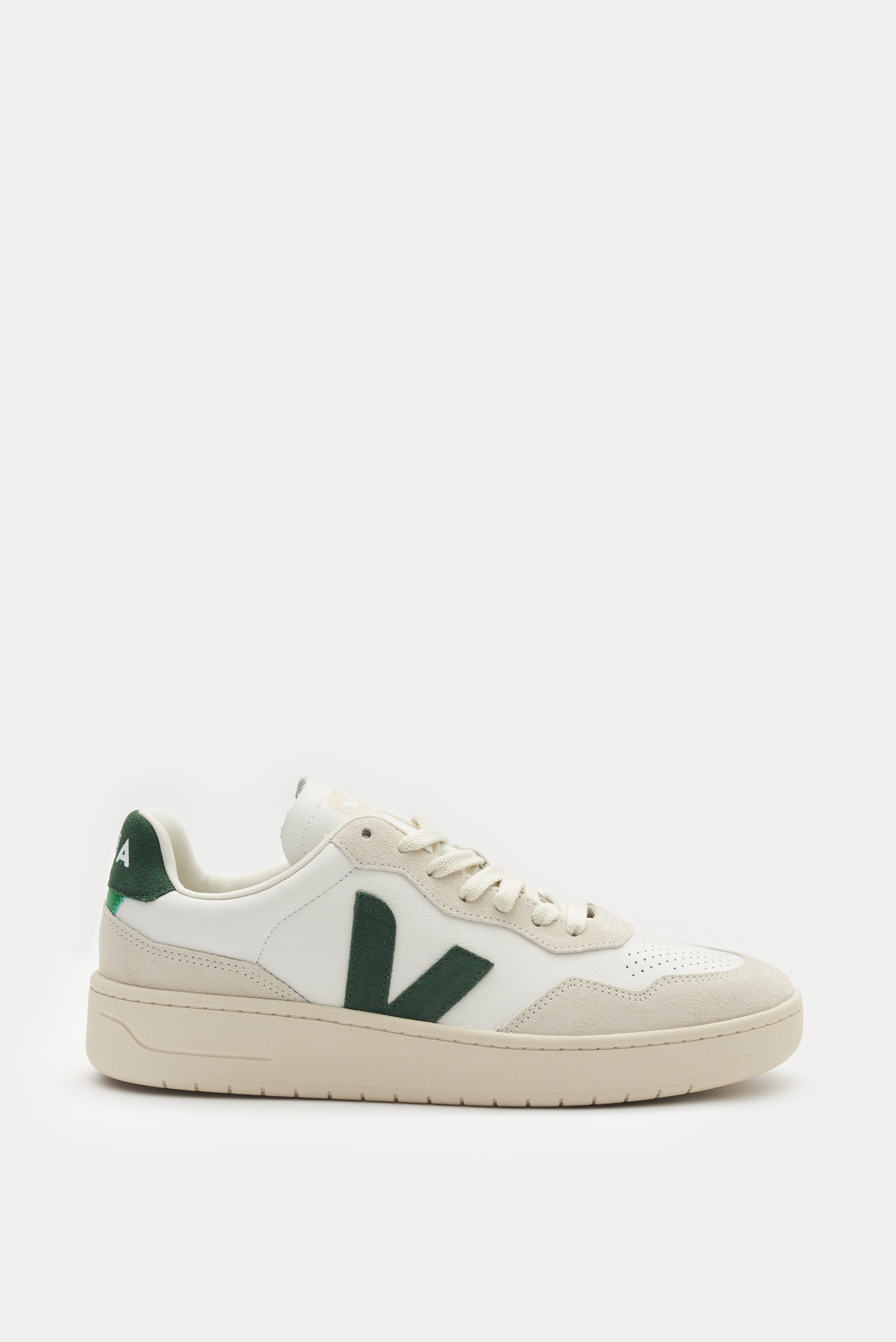 Veja Sneaker 'V-90 O.T. Leather' offwhite/beige/dunkelgrün