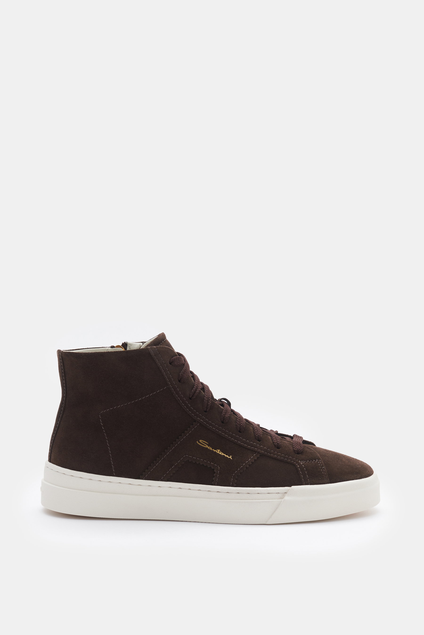 Santoni High Top Sneaker 'Double Buckle' dunkelbraun