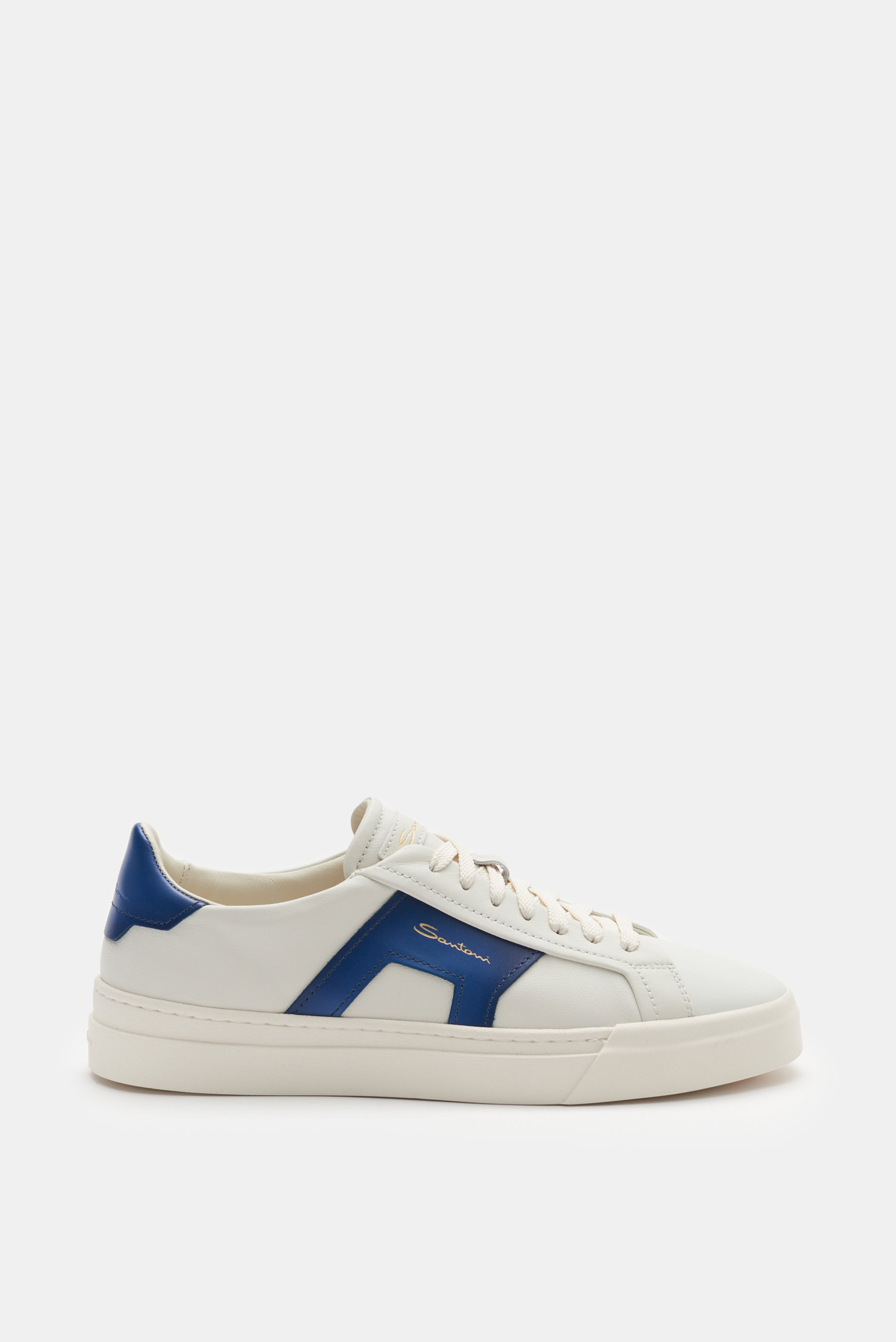 Santoni Sneaker 'Double Buckle' offwhite/dunkelblau