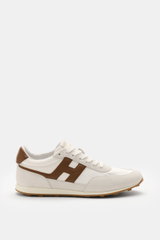 Hogan Sneaker 'Allacciato' braun/hellgrau im Seitenprofil, Velours- und Glattleder, 7-Loch-Schnürung, gepolsterter Schaftrand, Memory Foam Fußbett, Gummisohle mit Stollen-Profil.