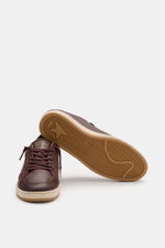 Golden Goose Sneaker 'Ball Star' bordeaux/sand, Front- und Seitenansicht, Vintage-Leder, Stern, Used-Optik, flexible Gummisohle