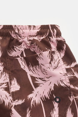 PT Torino Badeshorts dunkelbraun/rosé gemustert