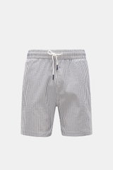 04651/ A trip in a bag Seersucker swim shorts 'Seersucker Swim' grey-blue/white striped