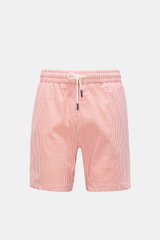 04651/ A trip in a bag Seersucker swim shorts 'Seersucker Swim' coral/white striped