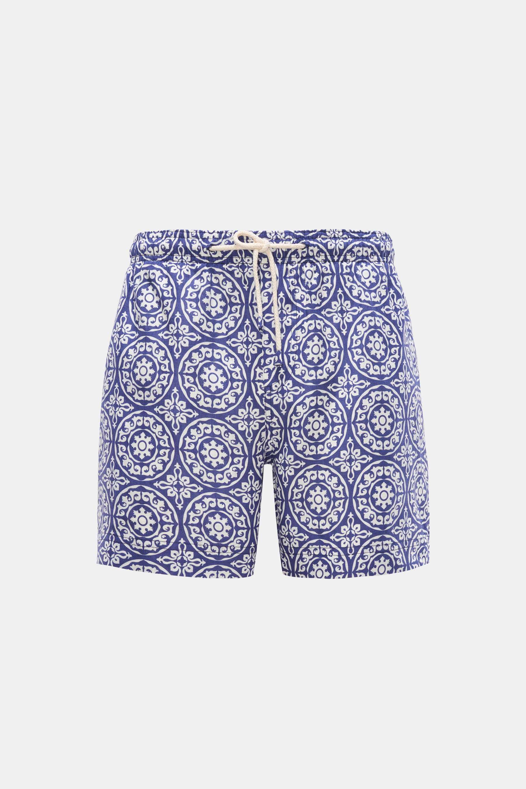 Peninsula Leinen-Badeshorts navy/weiß gemustert