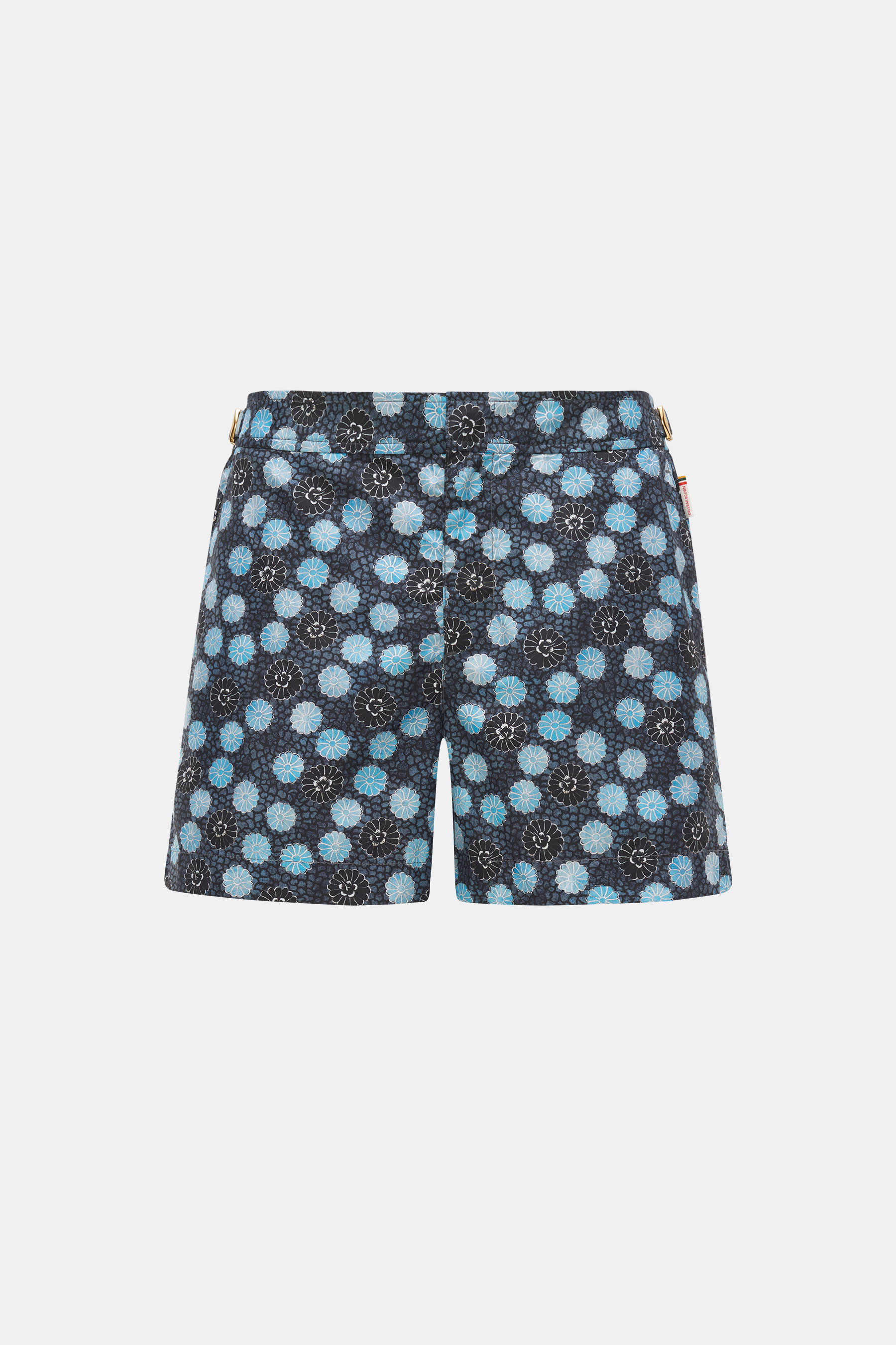 Orlebar Brown Badeshorts 'Setter Daisy' anthrazit/hellblau gemustert