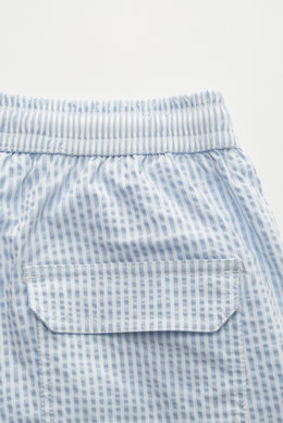04651/ A trip in a bag Seersucker Badeshorts hellblau/weiß gestreift