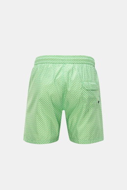 04651/ A trip in a bag Swim shorts 'Tile Swim' green/white patterned