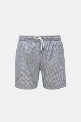 04651/ A trip in a bag Swim shorts 'Tile Swim' white/navy patterned