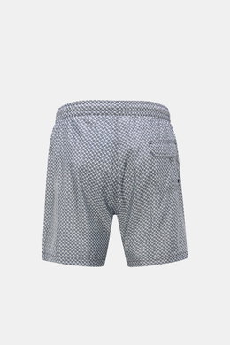 04651/ A trip in a bag Swim shorts 'Tile Swim' white/navy patterned